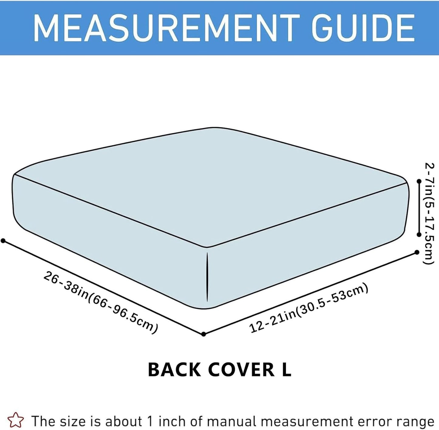 hyha Waterproof Couch Cushion Covers for Pets, Non Slip Sofa Seat Cover for Dogs Washable, Soft Thick Stretch Jacquard Fabric, Sofa Slipcovers with Elastic Bottom (1 Piece for Backrest L, Lake Blue)