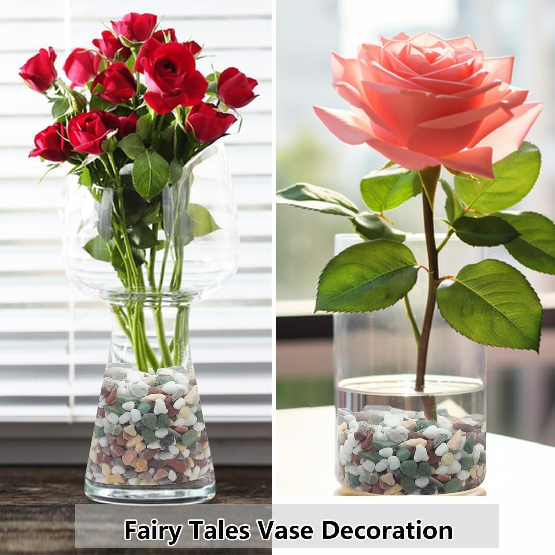 5LB Succulent and Cactus Gravel Pebbles, 1/5 Inch Natural Decorative Polished Stones, River Rocks for Vases Gardening Indoor and Outdoor Decorative Rocks, Colorful