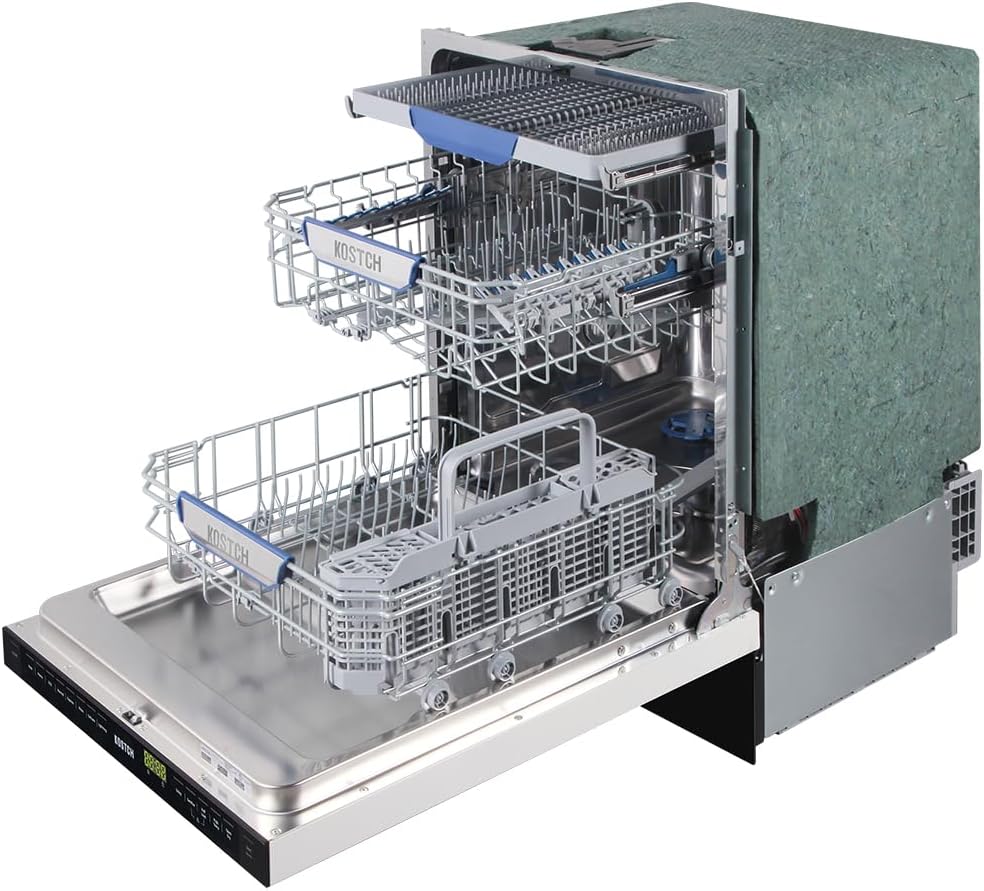Large Capacity 24 inch Top Control Built-In Dishwasher with Third Rack – ENERGY STAR Certified, 47-dBA Ultra-Quiet, Stainless Steel (White)