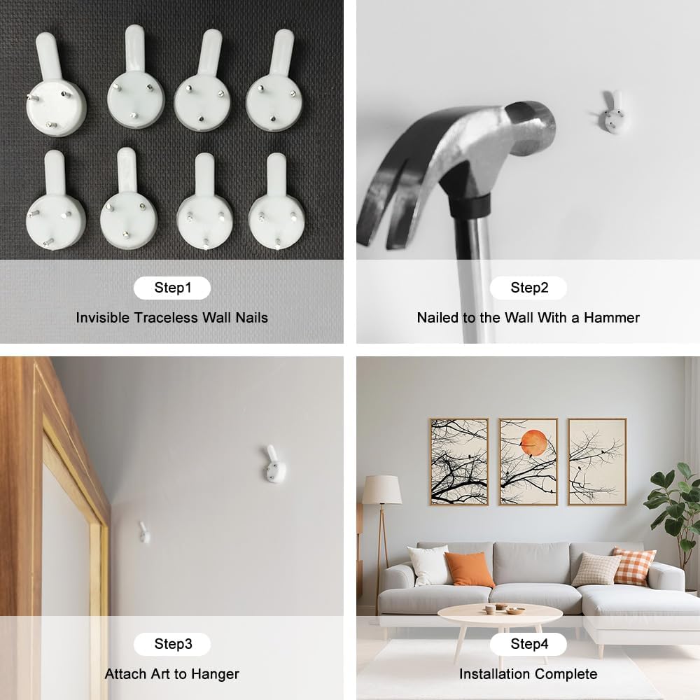 Celestdeco Large Vintage Tree Branch Framed Canvas Wall Art Set, Retro Tree Drawing Wall Decor, Nature Botanical Wall Painting, Neutral Landscape Art Print for Living Room, Bedroom, Office - 24"X36"X3