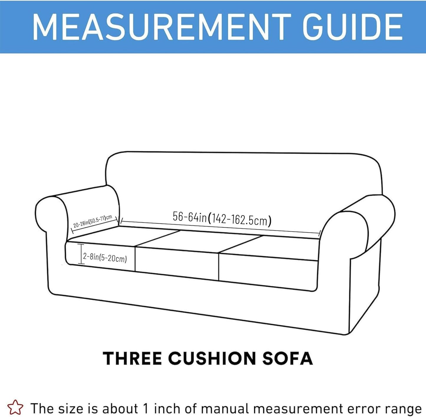 hyha Waterproof Couch Cushion Covers for Pets, Non Slip Sofa Seat Cover for Dogs Washable, Soft Thick Stretch Jacquard Fabric, Sofa Slipcovers with Elastic Bottom (1 Piece for Large, Grey)