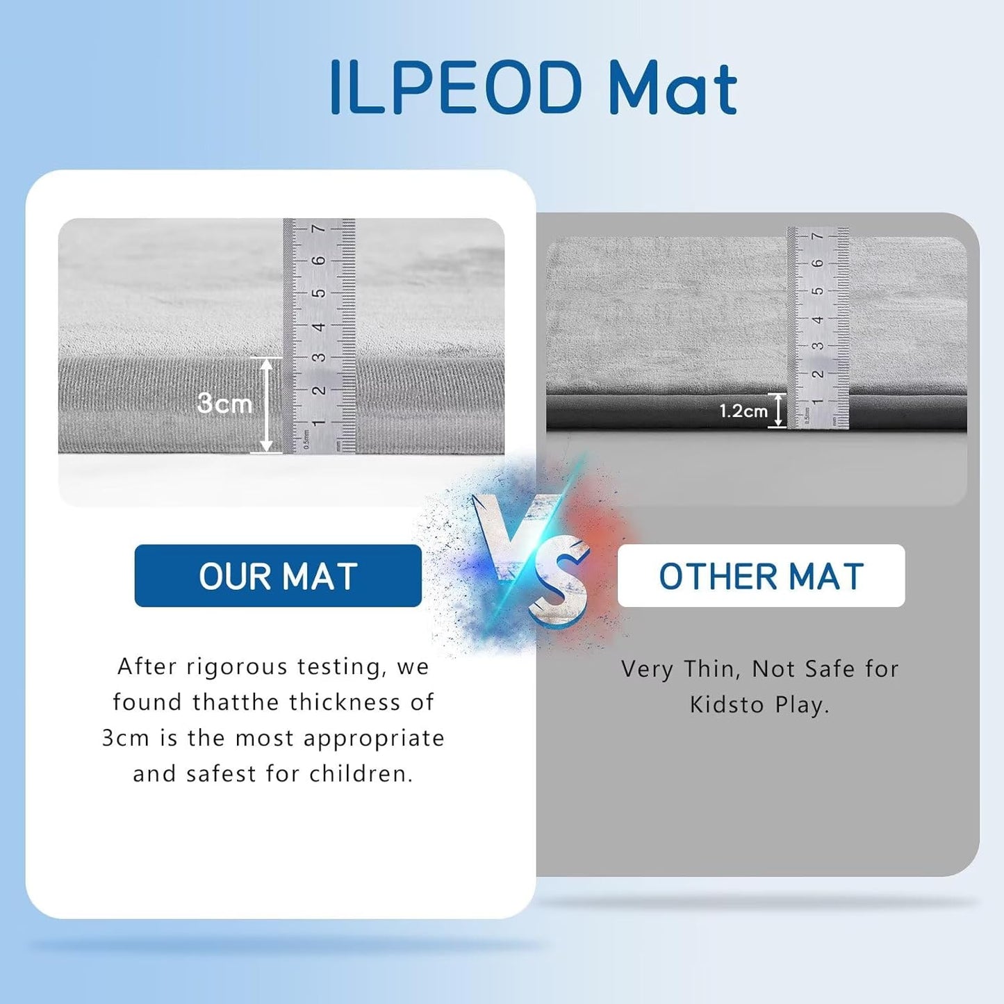 Baby Play Mat for Floor Tummy Time Mat Nursery Rug Muscle Mat Area Rug Playroom Rug Tatami Mat 79"x118" Memory Foam 1.3" Thick Crawling Mat for Babies,Toddlers, Infants, Kids(Light Gray)