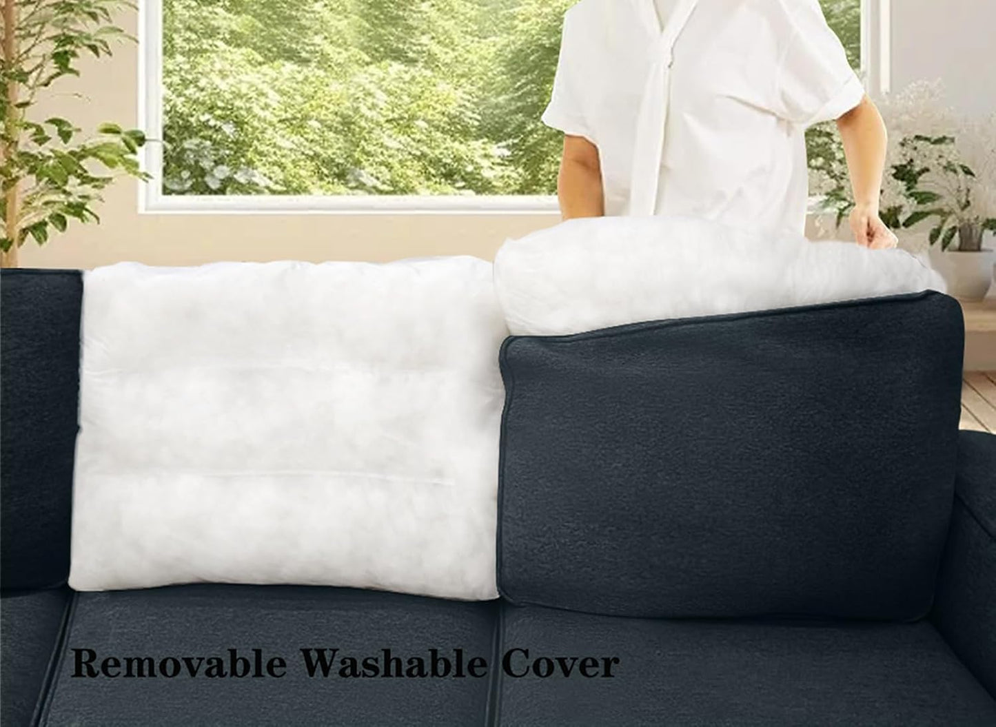 L Lengend Vansen Modular Sectional Sofa U Shaped Couch with Ottoman Modern Reversible Corner Sectional Couch for Living Room (Charcoal, U Shaped Sofa-1)