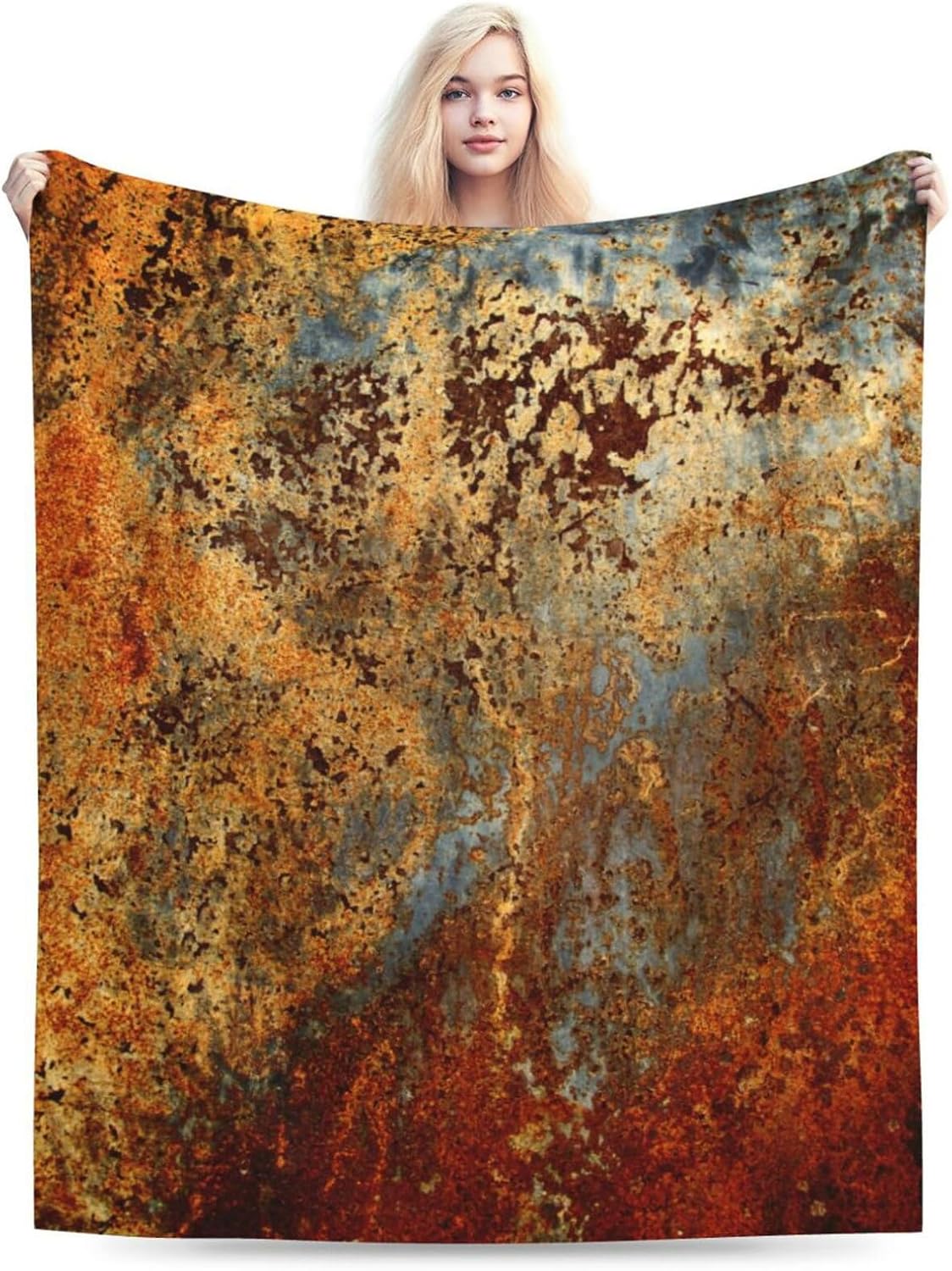 HGOD DESIGNS Brown Rust Colorful Metal Rusty Steel Iron Structure Blanket Throw Blanket Soft Comfortable for Sofa Chair Bed Office 50" x60
