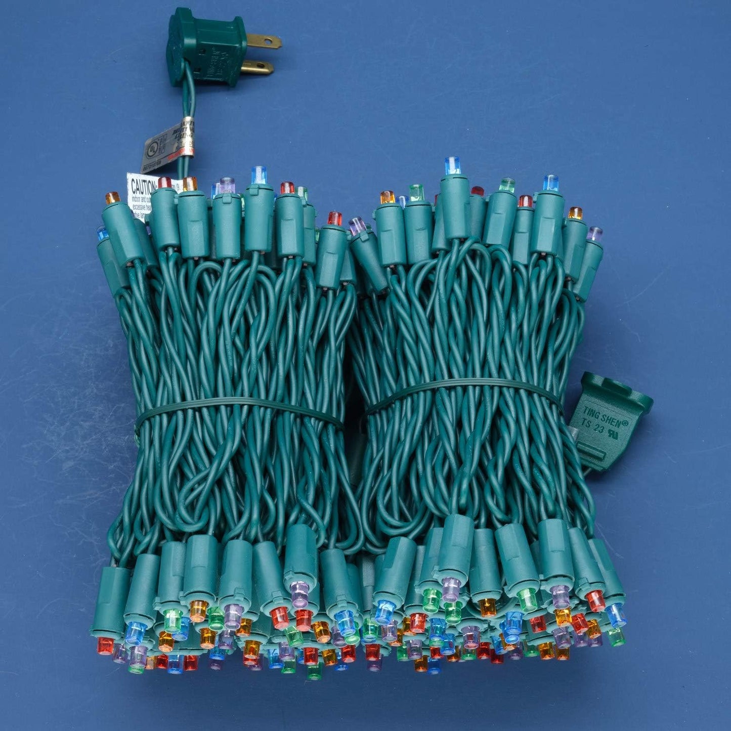 200 Count Multicolor Wide Angle LED Christmas Lights, 66 ft Green Wire UL Certified Commercial Grade 5mm Holiday String Light Set (Multicolor)