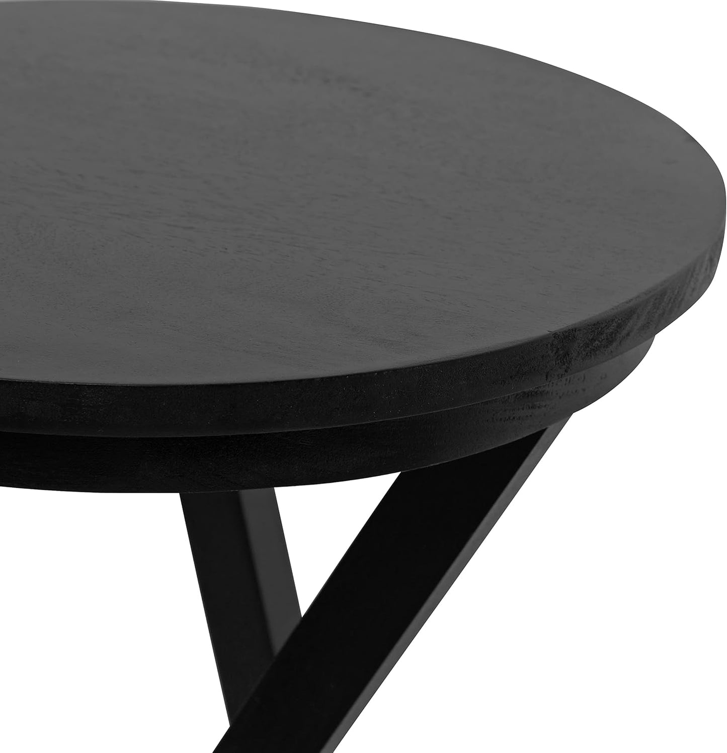 Kate and Laurel Aja Modern Side Table, 15 x 15 x 23, Black, Decorative Modern Geometric Wood Bedroom Nightstand Table with Round Tabletop and Unique Slanted Legs
