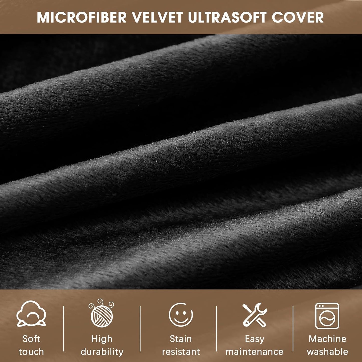 Bean Bag Chairs for Adults - Memory Foam Furniture BeanBag Chair - Kids/Teens Sofa with Soft Micro Fiber Cover - Round Fluffy Couch for Living Room Bedroom College Dorm - 5 ft, Carbon Black