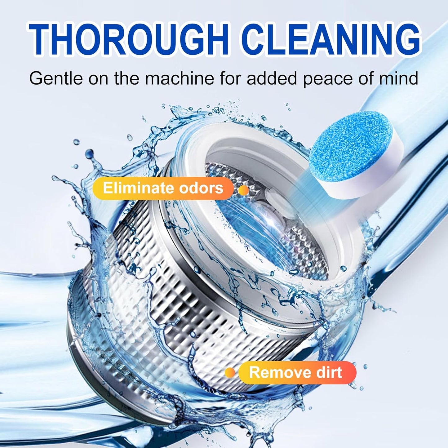 Washing Machine Cleaner Tablets, 40Pcs Deep Cleaning Tablets, Compatible with HE, Top & Front Load, Deep Cleaning Residue & Odor Eliminator, Deep-cleans to remove residue and neutralize smells01