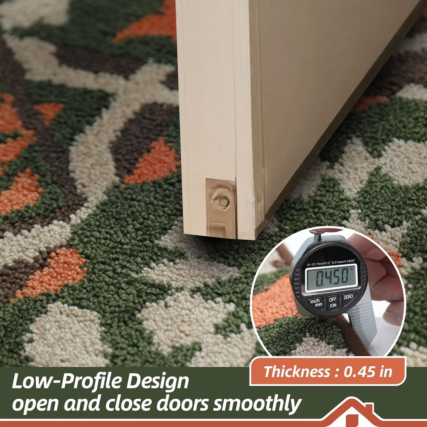 BEQHAUSE Dirt Trapper Door Mat 20" x 32", Non-Slip Entryway Rugs Washable, Floor Mat Stain Resistant and Absorbent Welcome Mat for Front Back Door, Muddy Wet Shoes & Paws, Boho Geometric Floral