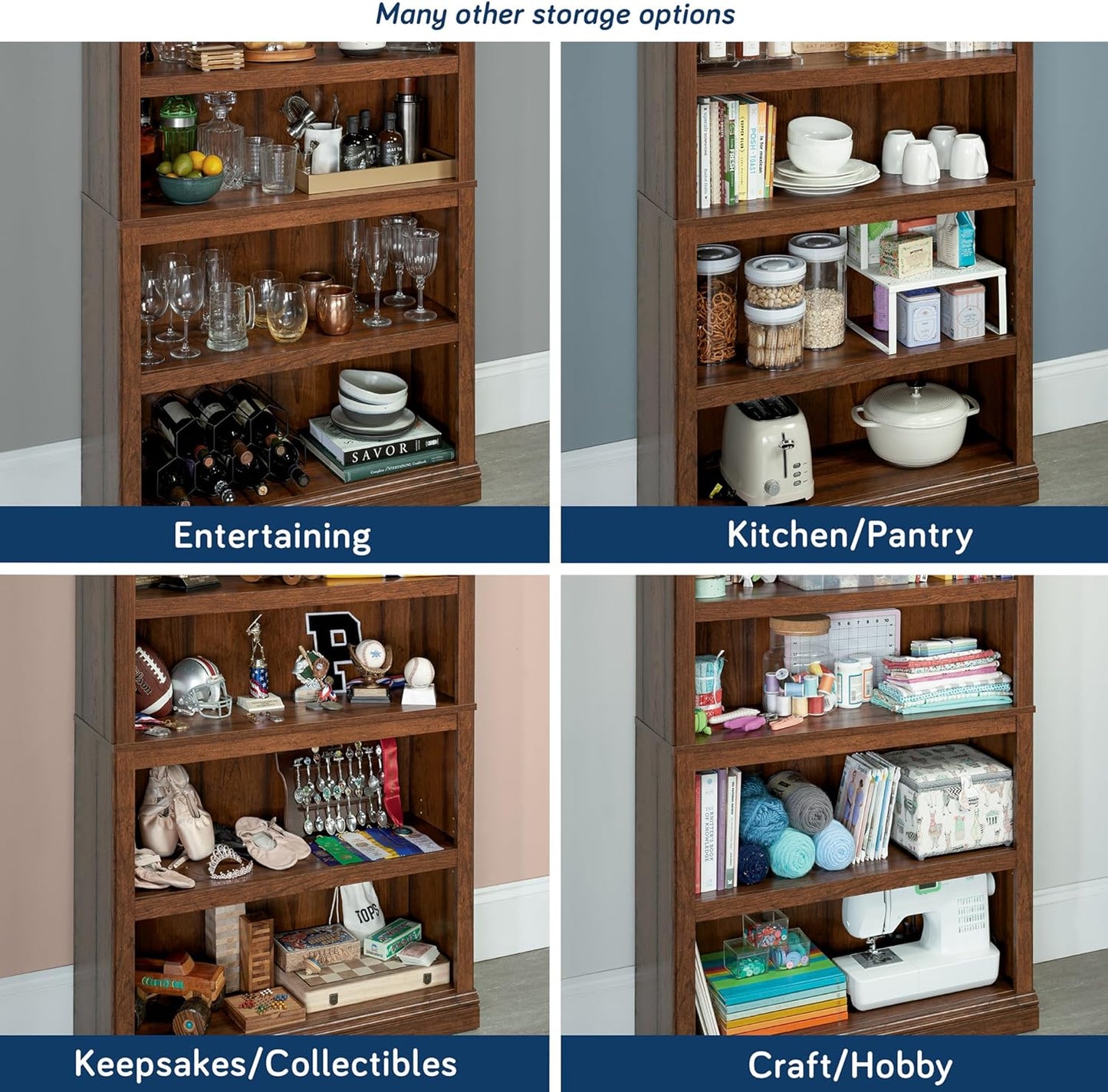 Sauder Miscellaneous Storage 5-Shelf Bookcase/ Book shelf, Washington Cherry finish