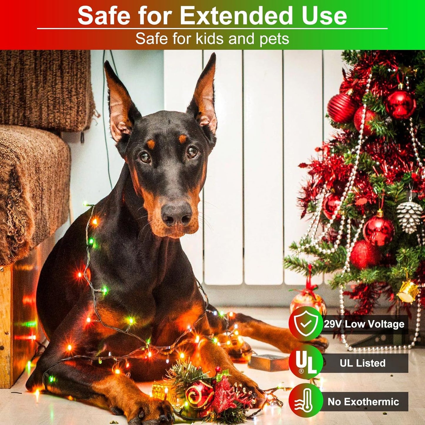 262FT 800 LED Christmas Lights, Plug in Christmas Tree Lights Outdoor with Timer and 8 Modes, Green Wire Waterproof String Light for Indoor House Yard Patio Wedding Decorations, Red Green