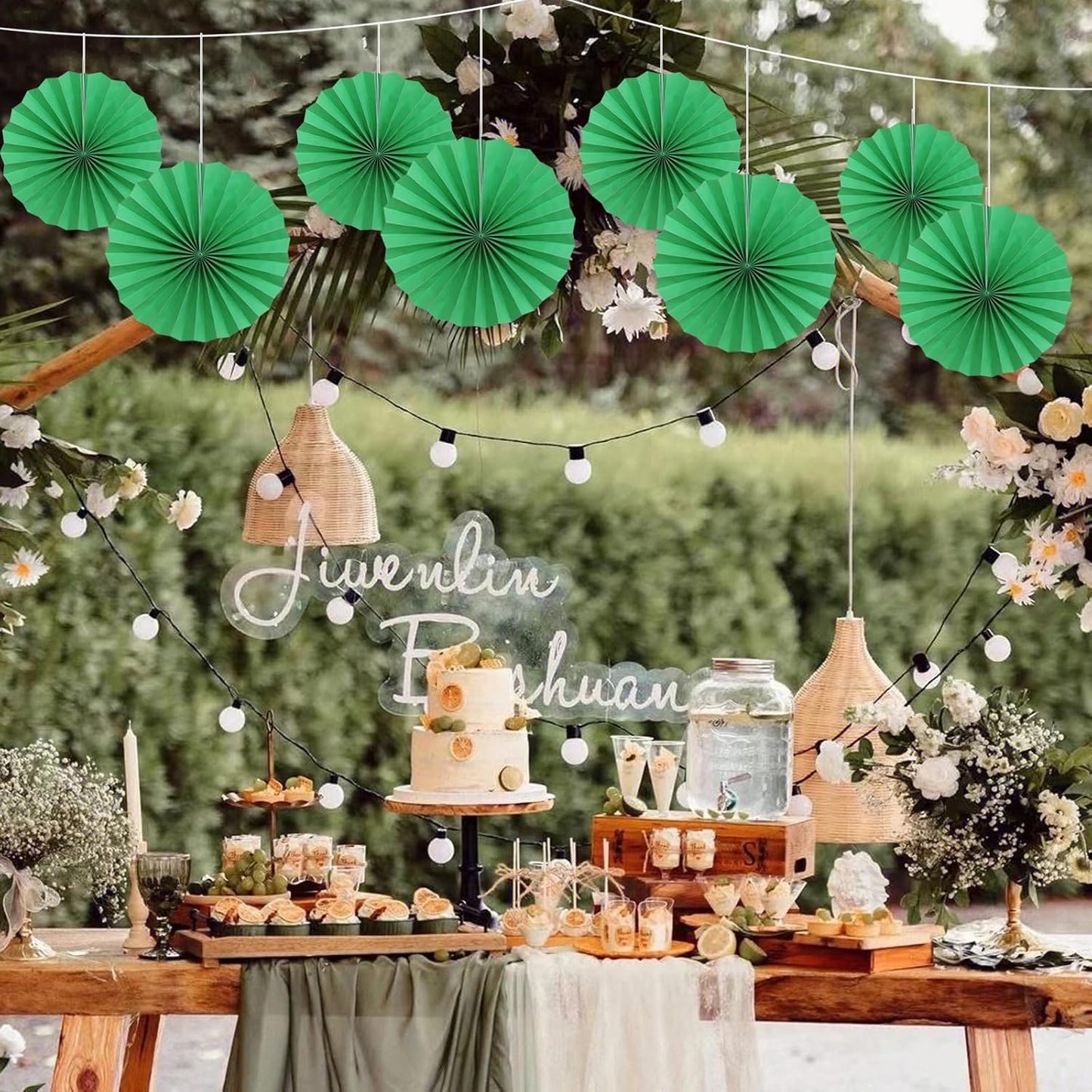 Green Party Decorations,Green Paper Decorations For Party,Tennis Party Decorations Party Paper Fans Bulk 12in,Graduation Decoration Classroom Decor,St Patrick'S Day Decortions 30 Color Diy Set (Green)