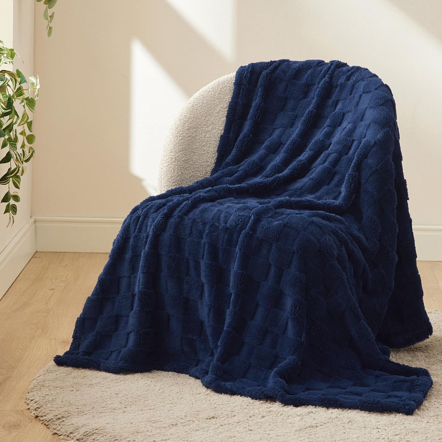 Bedsure GentleSoft Twin Blanket for Bed Navy Blue - Super Soft Cozy Blankets for Women Men Girls, Cute Fuzzy Fleece Throws for Bedroom Couch, 60x80 Inches