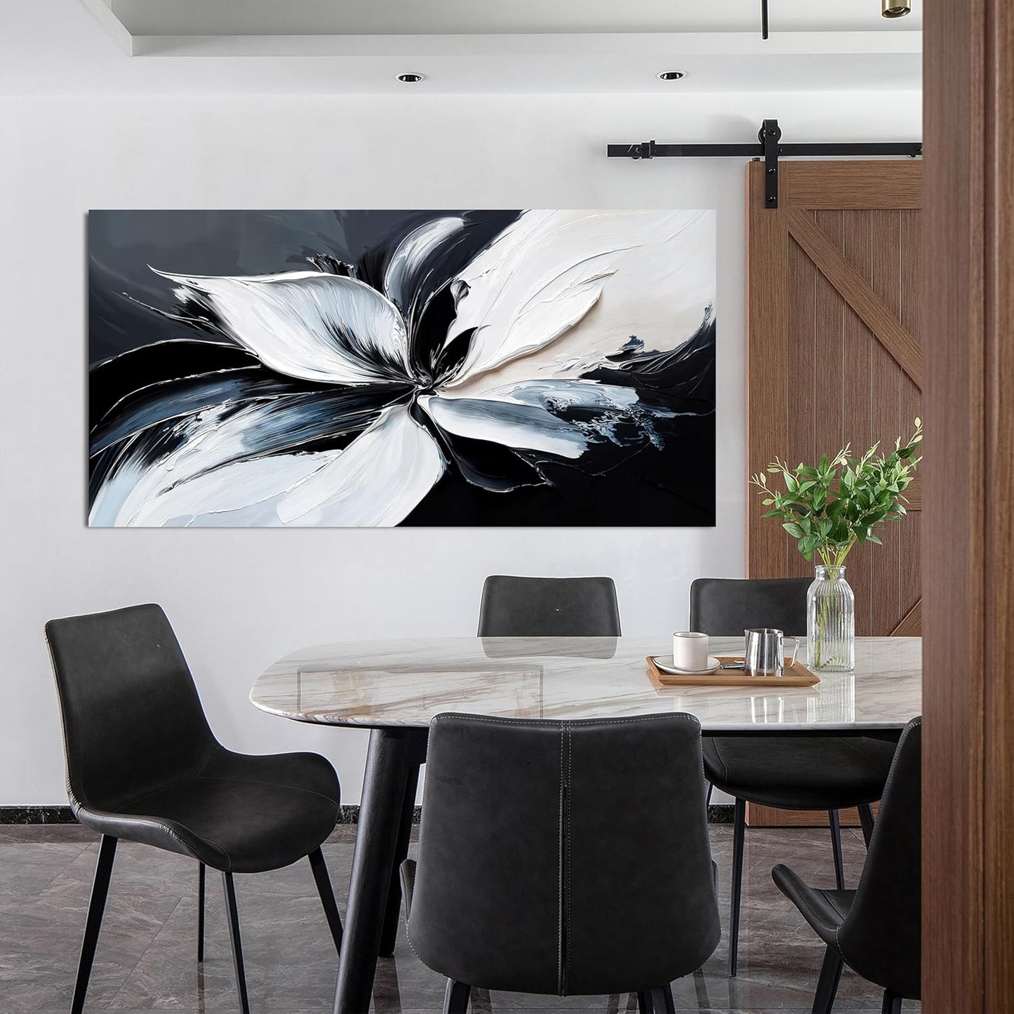 Canvas Abstract Wall Art Decor Modern Minimalist Wall Art Black and White Wall Art Prints Abstract Canvas Art Wall Decor Wall Art Pictures for Living Room Artwork for Walls Home Room Decor 20" X 40"