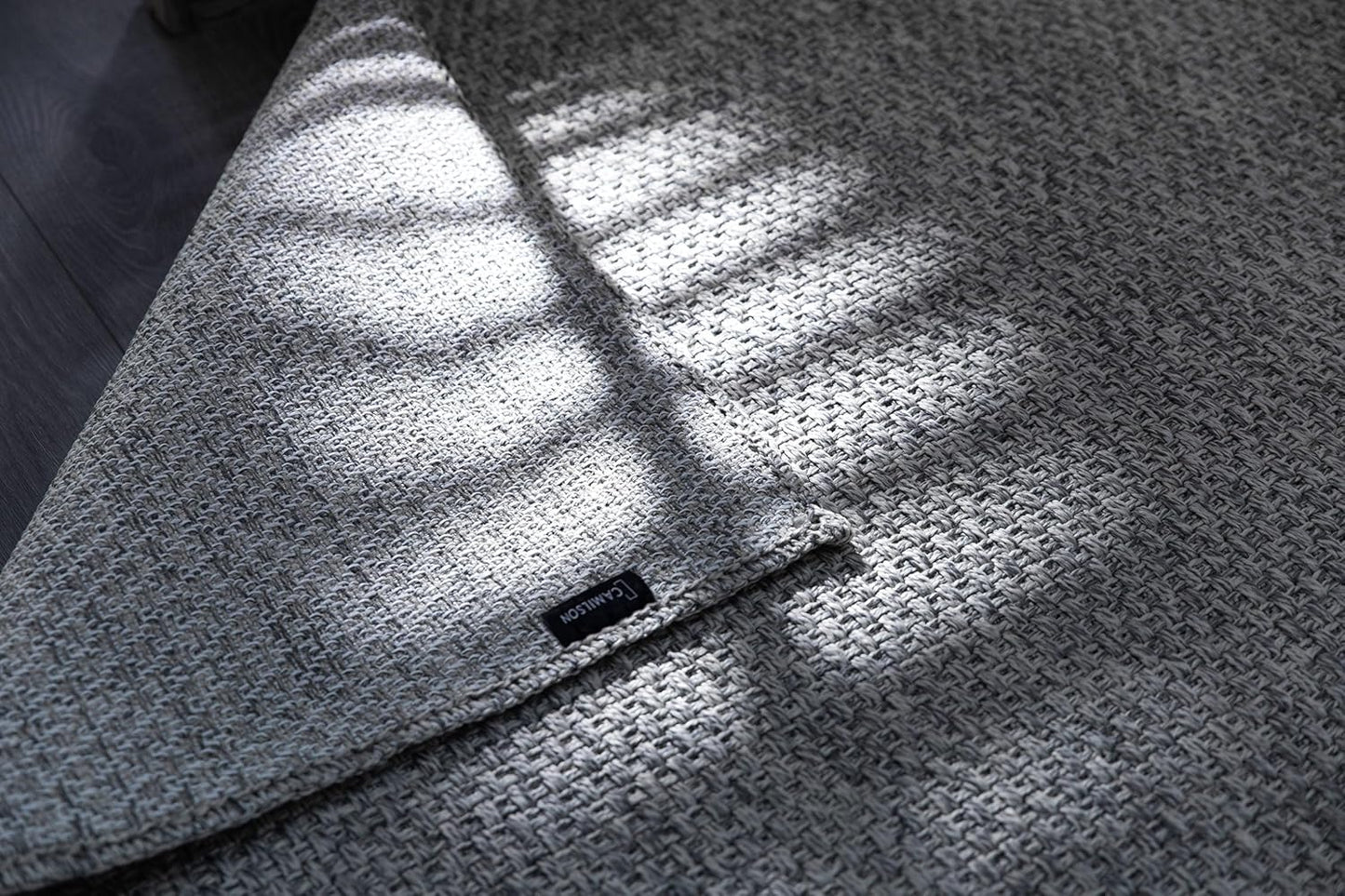 CAMILSON Easy Jute Rug 6x9, Indoor Outdoor Gray Color Farmhouse Area Rugs for Living Room Patio and Kitchen Rug, Solid Boho Woven Design, Easy-Cleaning, Washable Outside Carpet Alfombras (6 x 9)