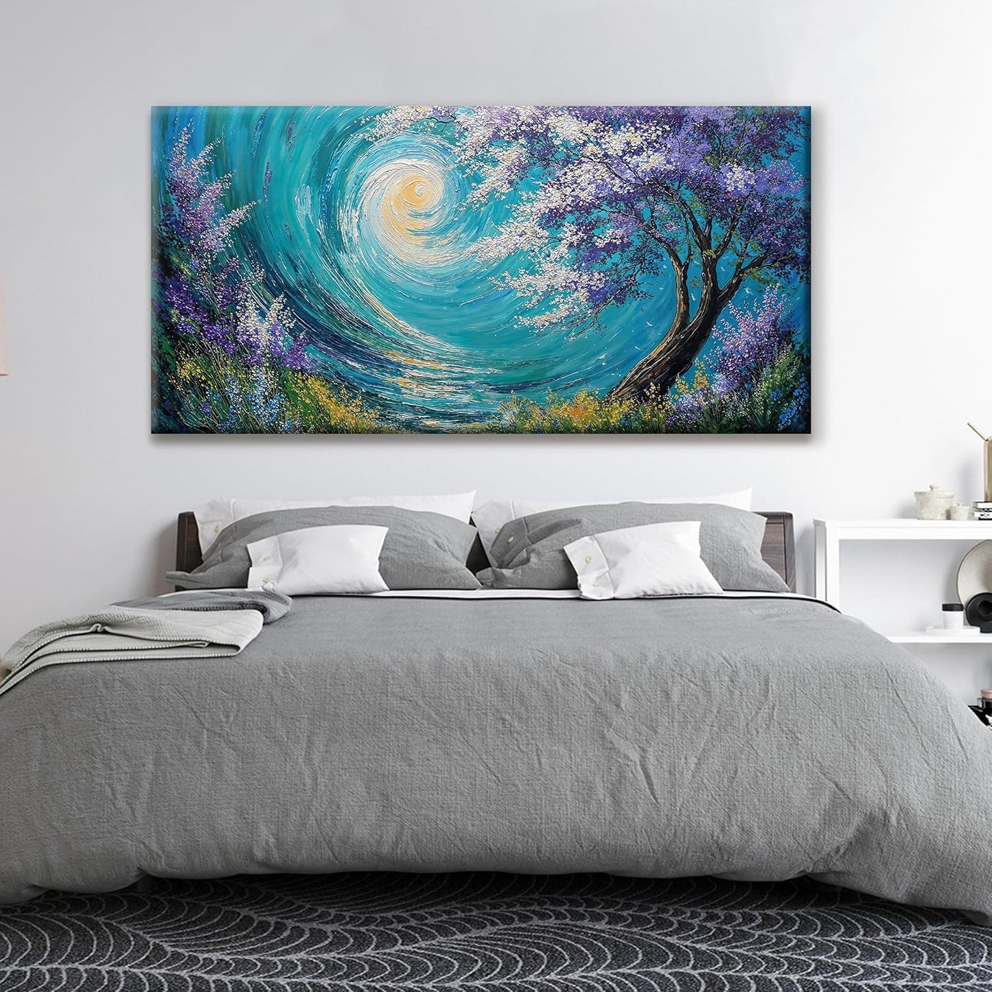 Abstract Wall Art For Living Room Decorations Large Purple Tree Abstract Wall Decor Canvas Art Wall Decor Picture For Bedroom Kitchen Office Home Artwork 29 X 58 Inch