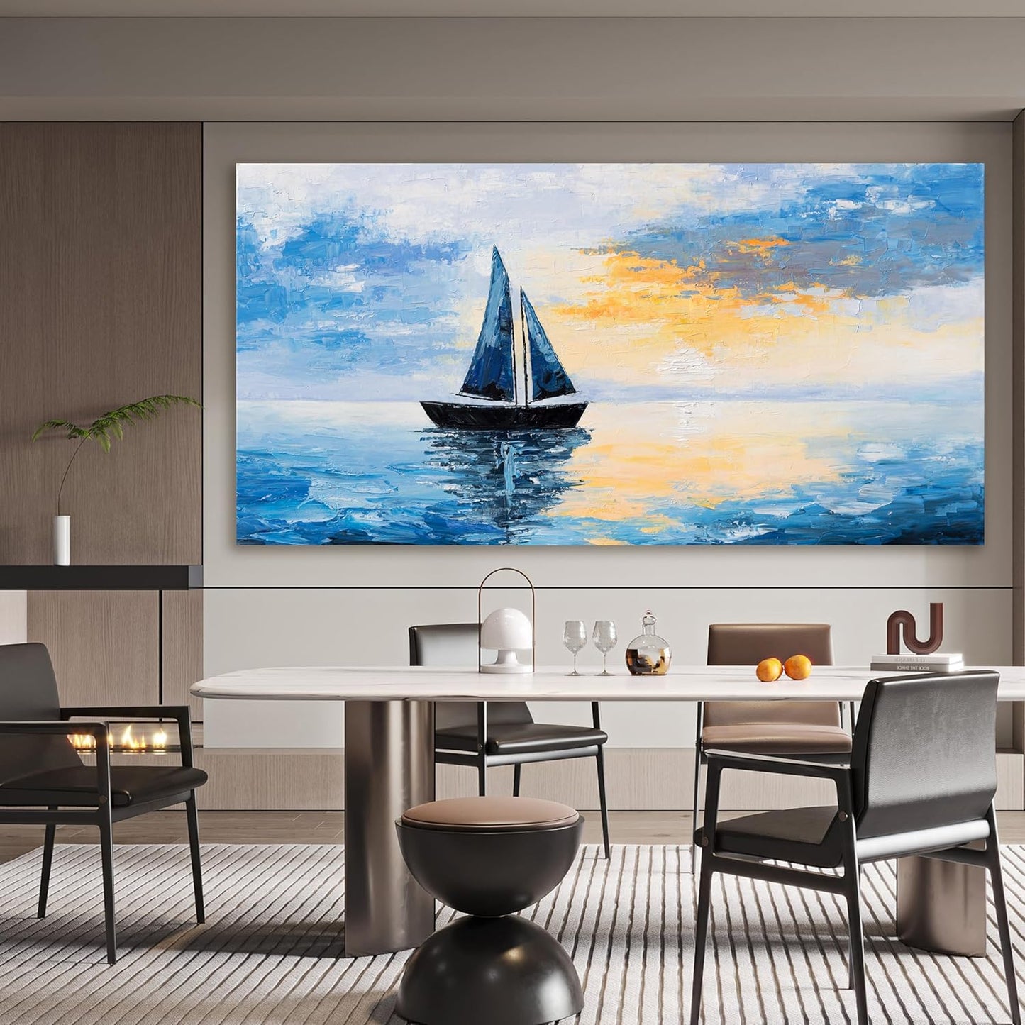 Canvas Wall Art Decor Modern Large Wall Art Pictures for Living Room Blue Coastal Wall Art Prints Landscape Natural Wall Art Decor Artwork for Walls Art Work for Home Office Kitchen Wall Decor 29"x58"