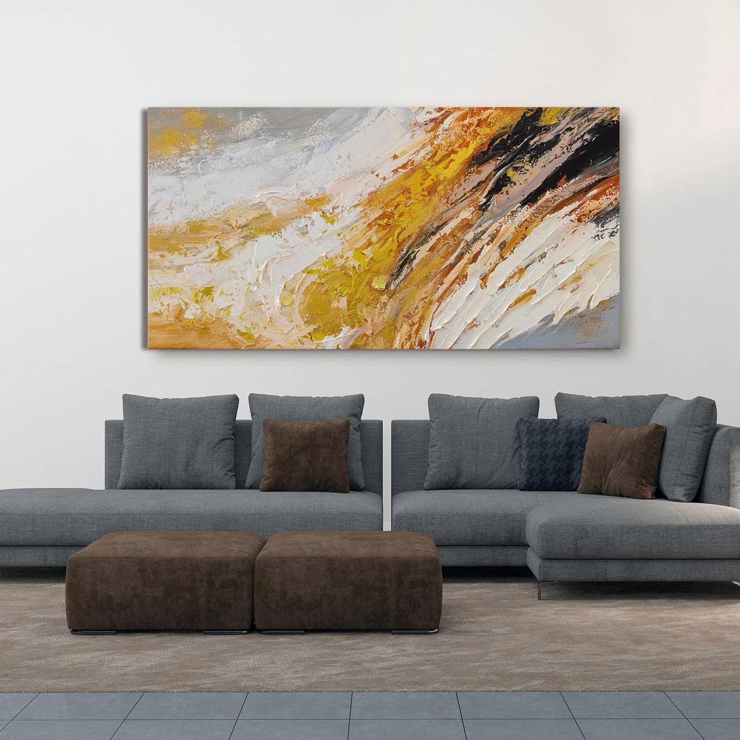 AIXMGSJS Canvas Wall Art Decor Wall Art Pictures for Living Room Modern Large Wall Art Canvas Art Wall Decor Black and White Abstract Wall Art Prints Artwork for Walls Home Office Decor 24" X 48"