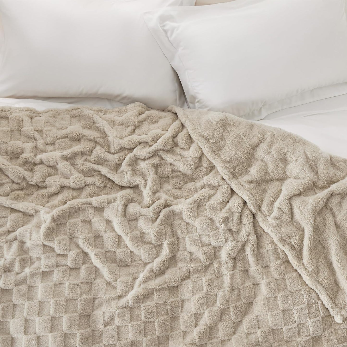 Bedsure GentleSoft King Size Blanket for Bed - Super Soft Cozy Blankets for Women Men Girls, Large Fuzzy Fleece Throw for Bedroom Decor, Light Brown,108x90 Inches