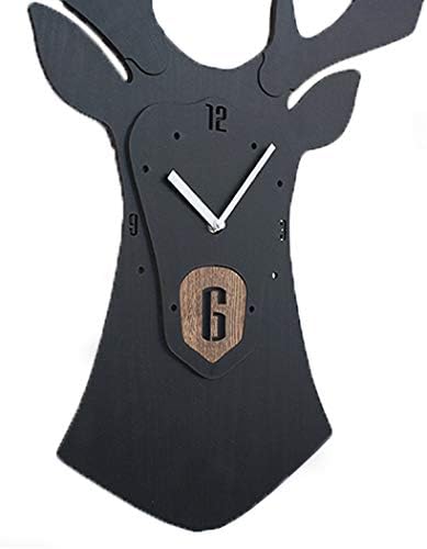 Stephanie Imports Modern Minimalist Reindeer Dark Wall Clock