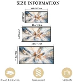 Abstract Painting Wall Art Large size Framed Canvas Prints 24" x 48" Blue and Orange Abstract Modern Minimalist Living Room Decor for Bedroom Office Wall Decor