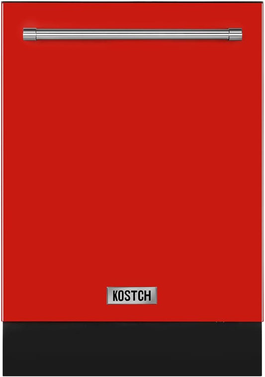 Large Capacity 24 inch Top Control Built-In Dishwasher with Third Rack – ENERGY STAR Certified, 47-dBA Ultra-Quiet, Stainless Steel (Red)