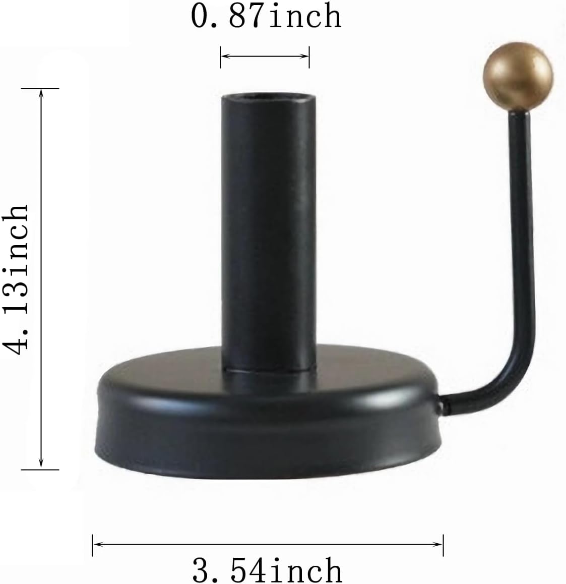 Black Iron Taper Candle Holder，Vintage Candlestick Holder Candlelight Stand for Farmhouse Decor Table Decoration (Black-Gold)