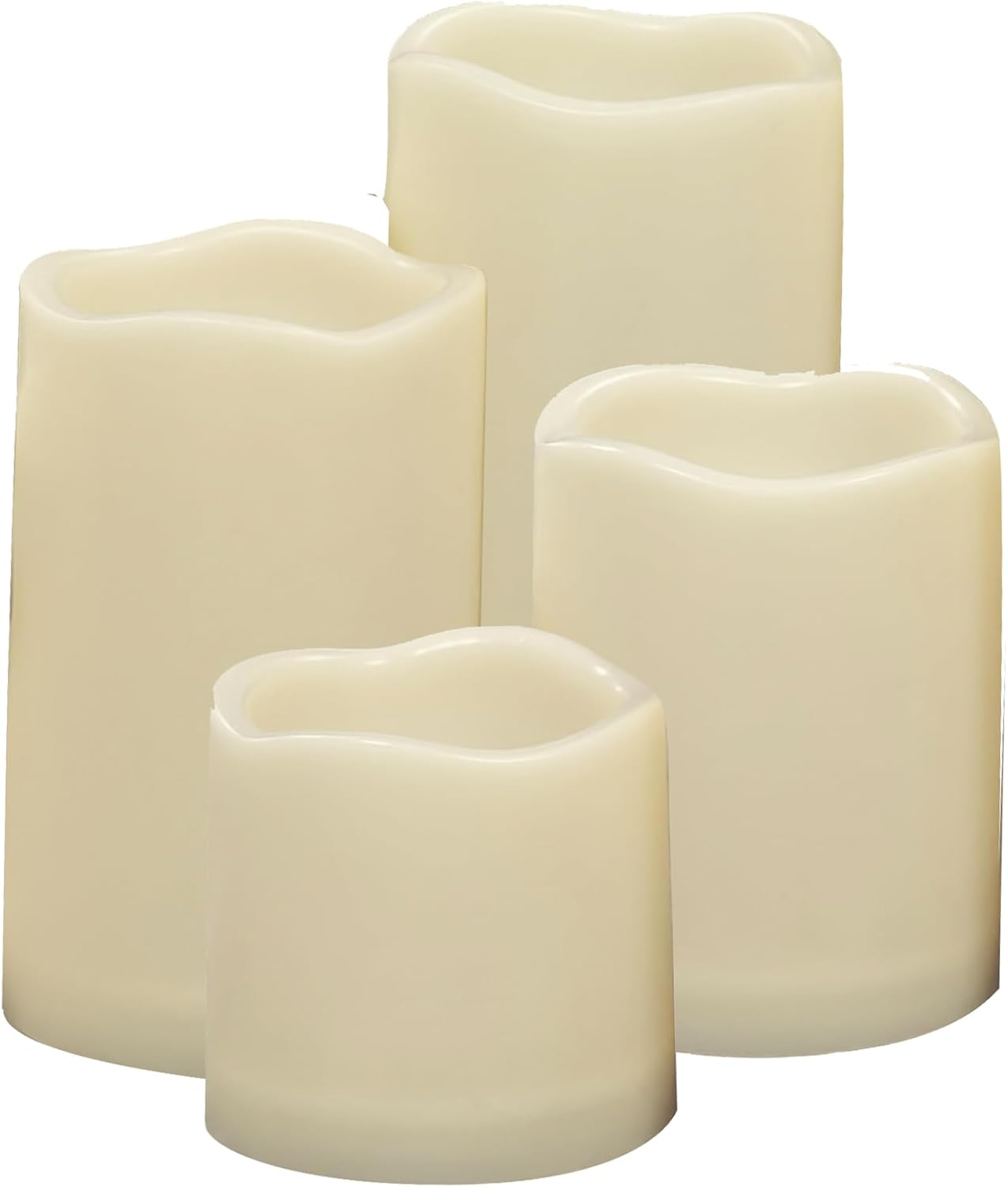 CANDLE CHOICE Waterproof Outdoor Battery Operated Flameless Candles with Timer Realistic Flickering Plastic Fake Electric LED Pillar Lights for Lantern Garden Wedding Christmas Decorations 4 Pack