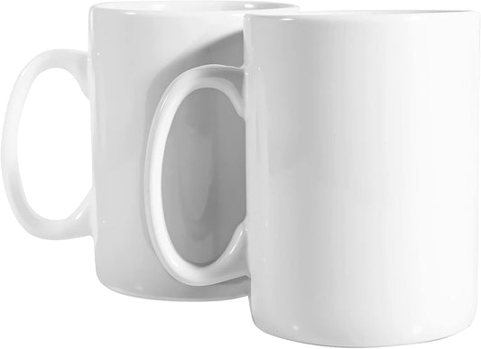 30oz Super Large Ceramic Coffee Mugs Large Handles Set of 2 (White)