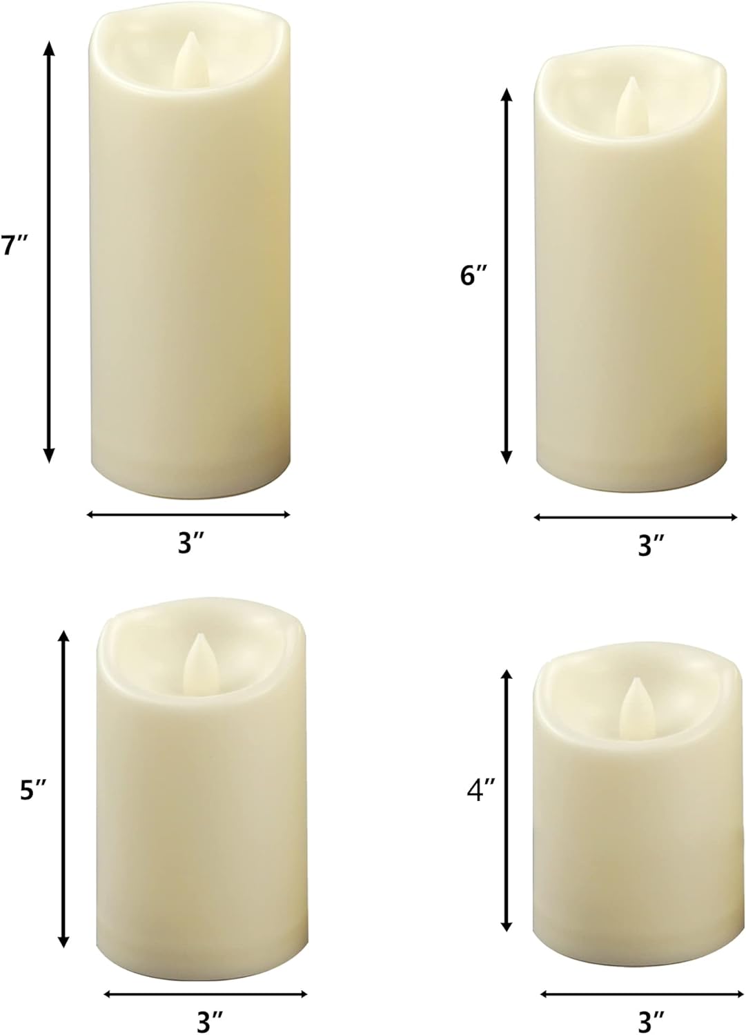 CANDLE CHOICE Waterproof Outdoor Battery Operated Flameless Pillar Candles with Timer White Plastic Realistic Flickering Electric LED Lights for Lantern Garden Wedding Christmas Decorations 9 Pack