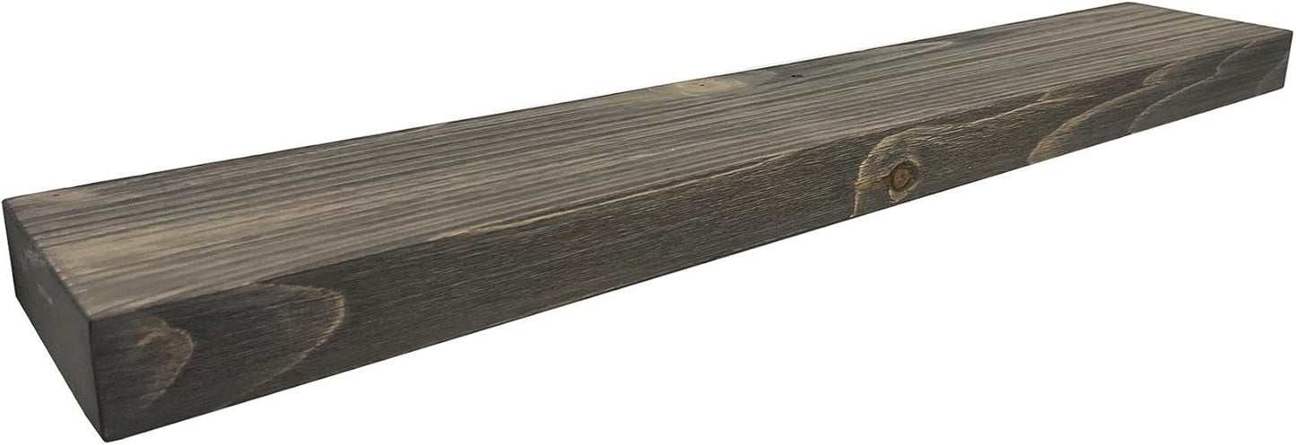 joelsantiques 48 Inch Wooden Floating Shelves for Wall - 48x6x2 in - Made of Natural Wood - Long Heavy Duty Rustic Wall Shelves for Bedroom - Perfect for Living Room, Kitchen - Gray - Grey