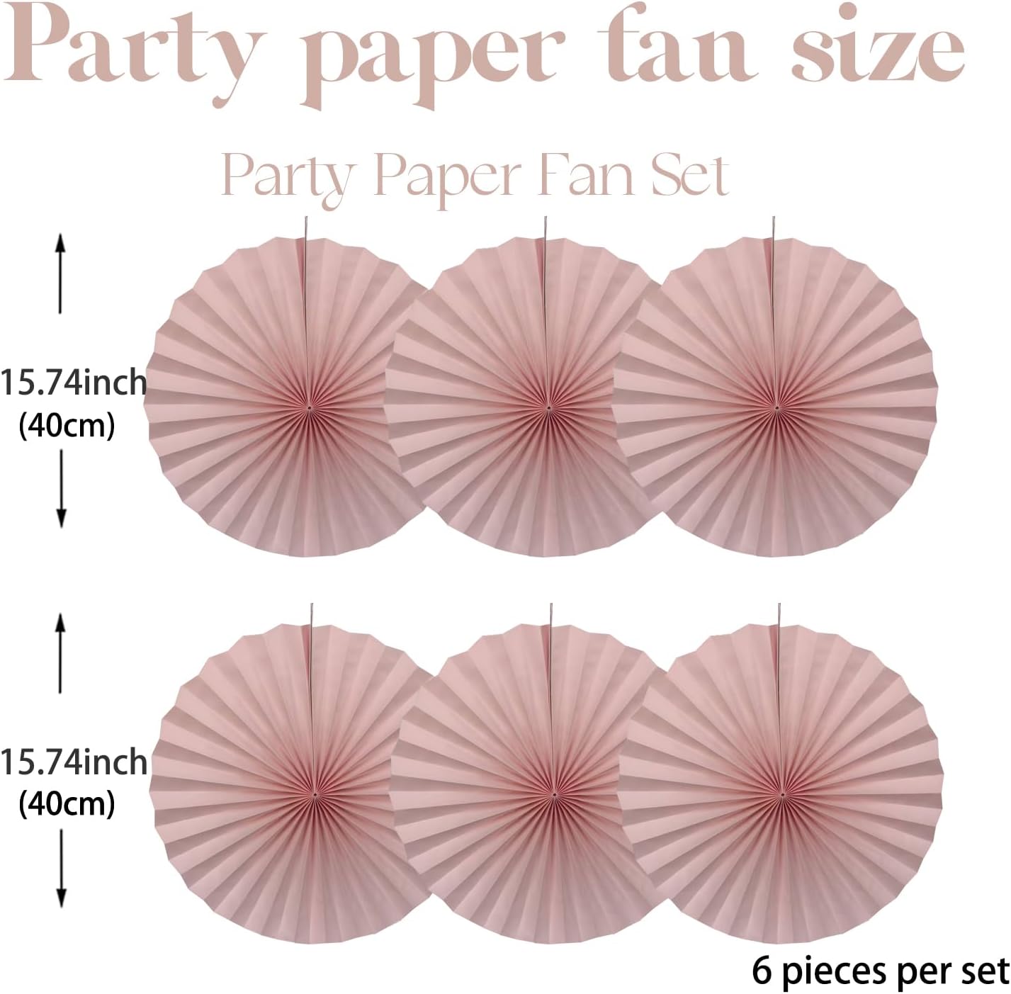 Pink Birthday Decorations,DIY Pink Paper Fans Hanging Decoration ,Party Supplies Party Fans 16in, Pink Christmas,Wedding Graduation Events Accessories 30 Color DIY Set (Baby Pink)