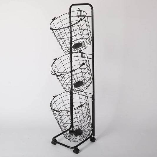 3 Tier Laundry Basket with Rolling Lockable Wheels Wire Metal Sorter Storage Trolley Shelf Basket Durable Metal Sorter Clothes Storage Trolley Shelf with Removable Hamper for Organizing Clothes