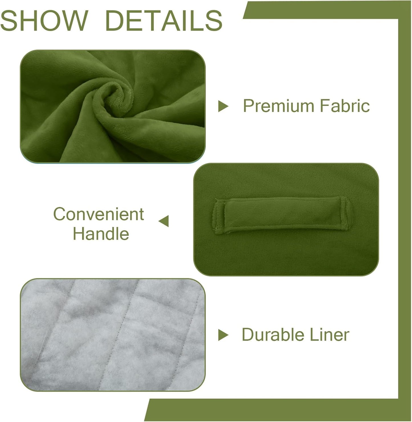 MeMoreCool Round Stuffed Pouf Ottoman Foot Rest, Floor Pouf Foot Stool with Soft Foam Chunk Filling, Small Round Ottoman Footstool Circle Footrest for Living Room, Green