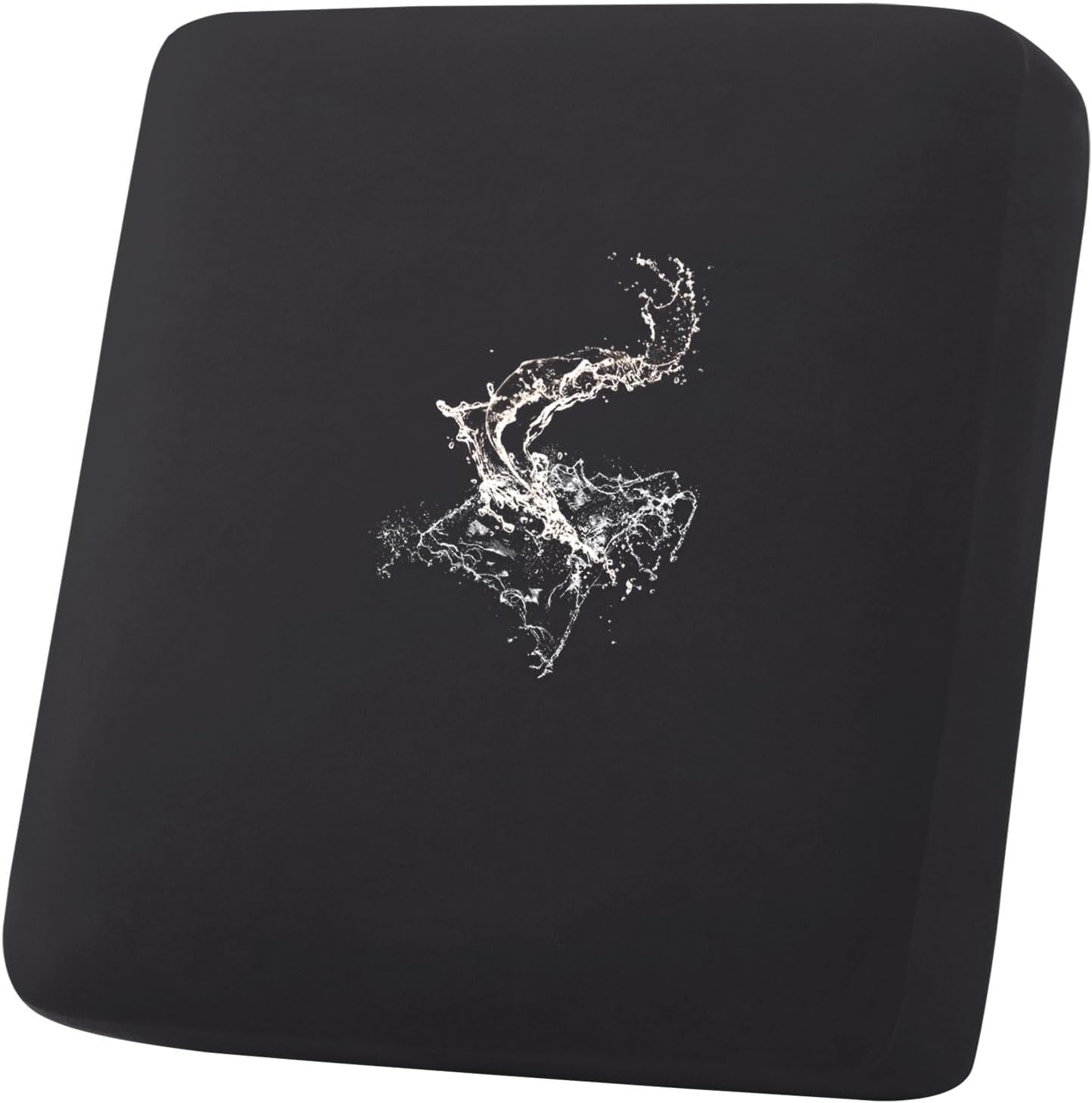 hyha Waterproof Couch Cushion Covers, Stretch Sofa Couch Seat Slipcover for Dog Washable, Non-Slip Waterproof Outdoor Cushion Covers for Patio Furniture Replacement (1 Piece for Small, Black)