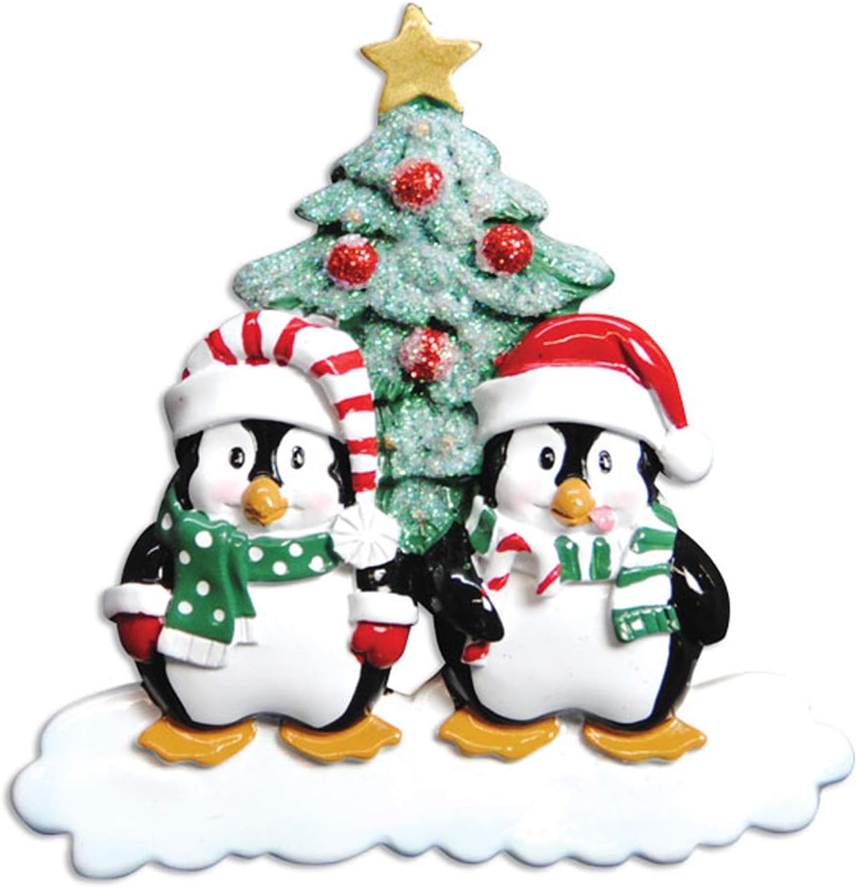 3D Personalized Our First Christmas Ornament 2025 | Custom Penguin Couple Ornaments in Santa Hat Couples Ornament 2025 Family of 2 Unique for a Couple Ornaments Couples Unique Gifts