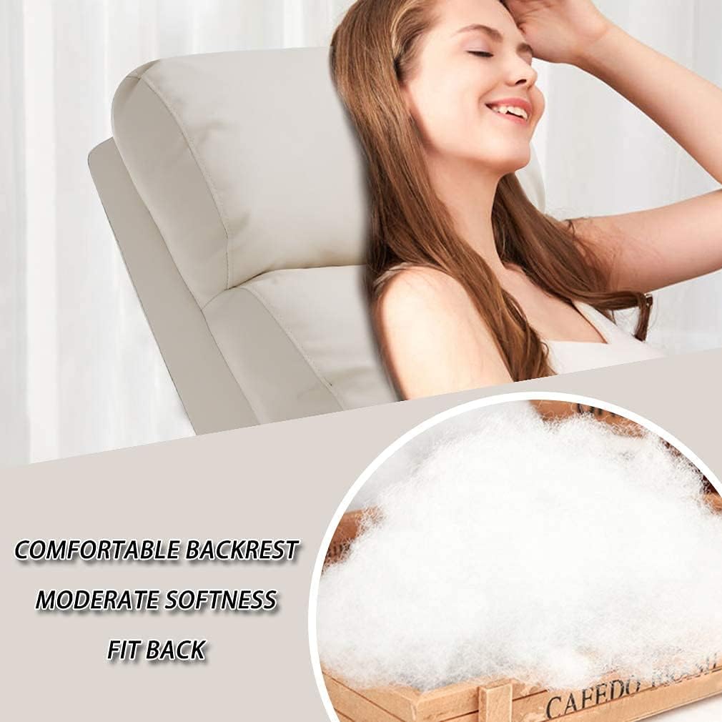 BestMassage | Recliner Chair | with 2 Point Massage Function | Textile Beige | with Lumbar Support, Adjustable Push Back, Footrest & Padded Seat | Easy Assembly | for Living Room, Home Theatre