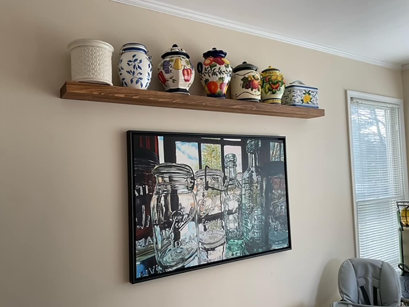 joelsantiques - 54 Inch Wooden Floating Shelves for Wall - 54x6x2 in - Made of Natural Wood - Long Heavy Duty Rustic Wall Shelves for Bedroom - Perfect for Living Room, Kitchen - Medium Brown