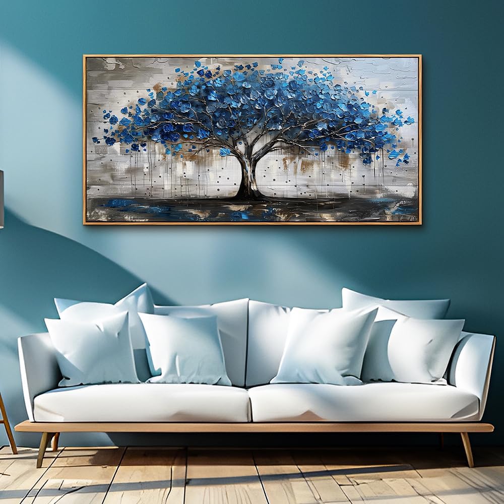 hyidecorart Canvas Wall Art For Office Abstract Wall Decoration For Living Room Bedroom Decor Tree Panoramic Landscape Painting Wood Framed Prints Textured Pictures Artwork Large Modern Hotel Decor