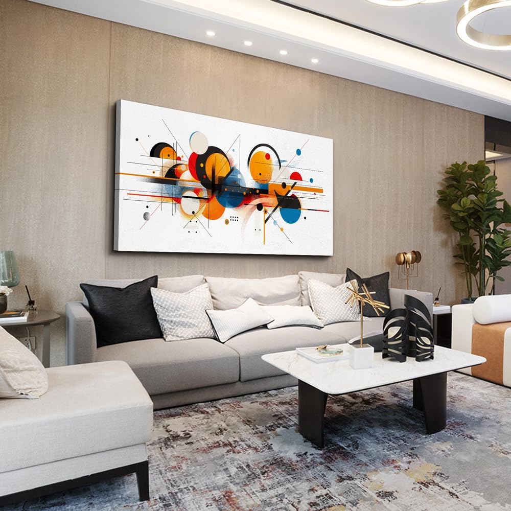 hyidecorart Large Wall Art For Living Room Wall Decorations For Bedroom Line Color Block Abstract Pictures Artwork Hang Pictures For Office Decor Hotel Canvas Prints Art Modern Wall Decoration