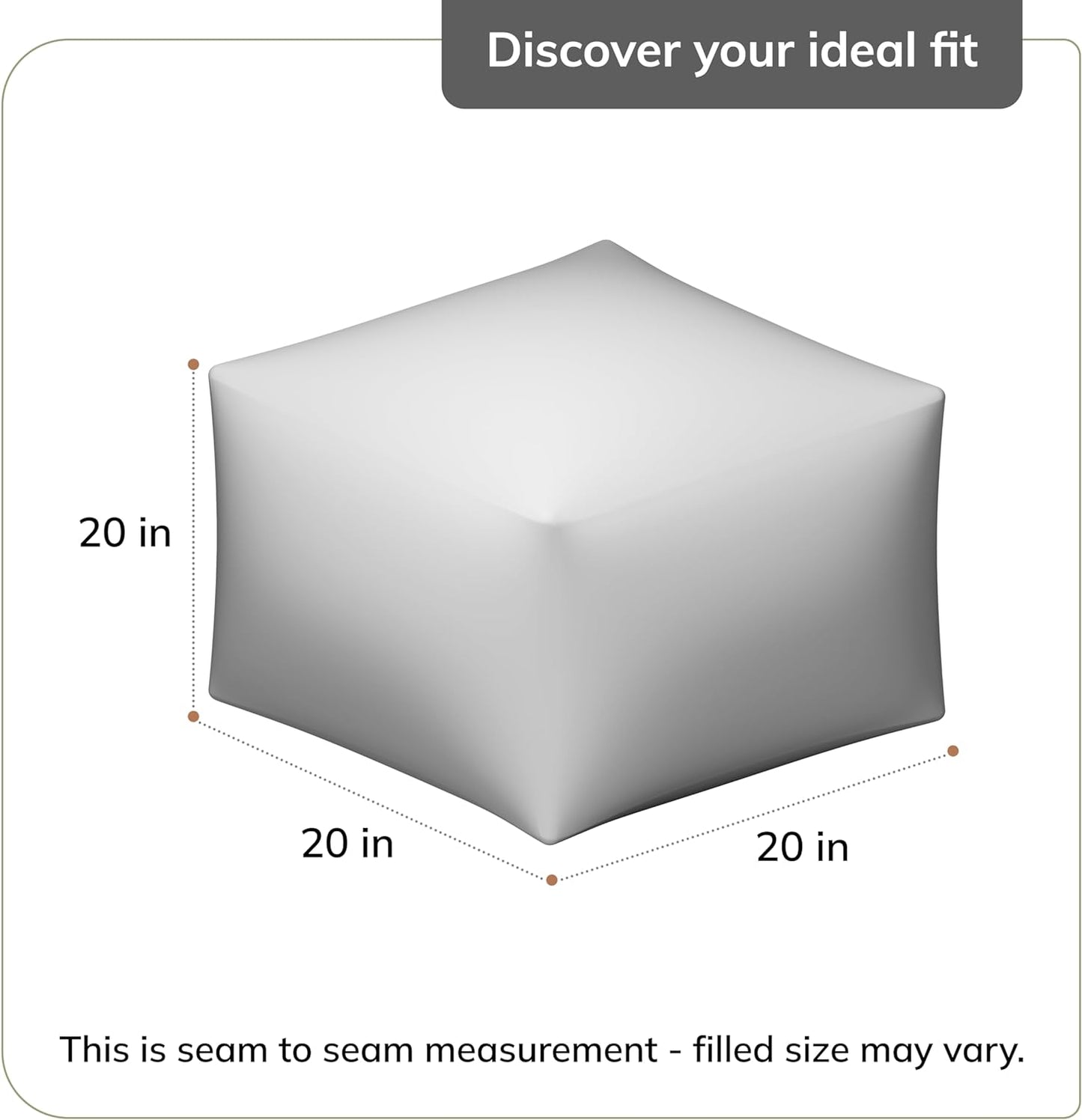 Anji Mountain 20"x20"x20" Handmade & Handcrafted Ottoman Pouf Comfortable Pouf Ottoman Foot Rest & Home Décor Accent for Living Room, Bedroom, Nursery, Kids Room, Patio