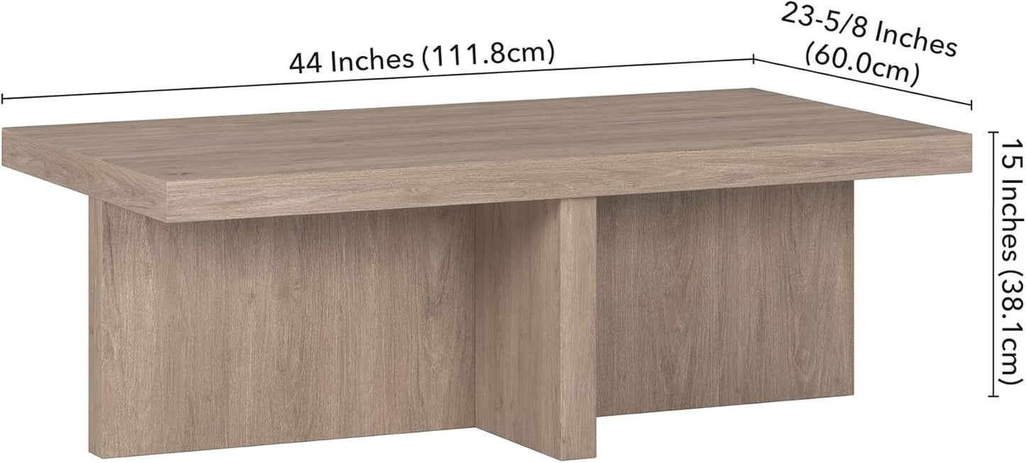 Henn&Hart Elna Coffee Table, 44" Wide,Grey
