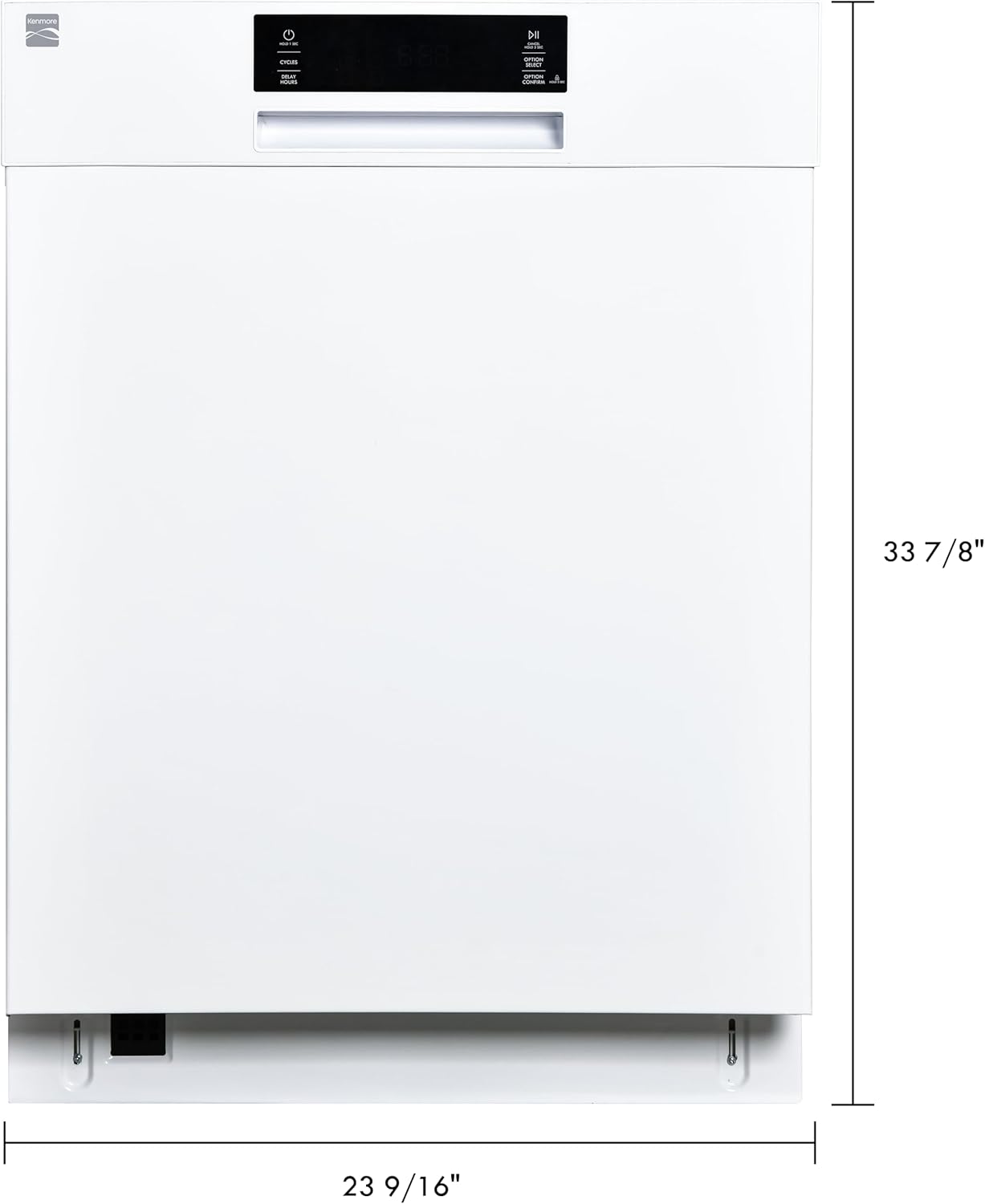 Kenmore 24" Built-in Stainless Steel Tub Dishwasher EasyFlex 3rd, SmartWash, UltraWash Plus, TurboDry, and MoreSpace Adjustable Rack, Energy Star Certified, White