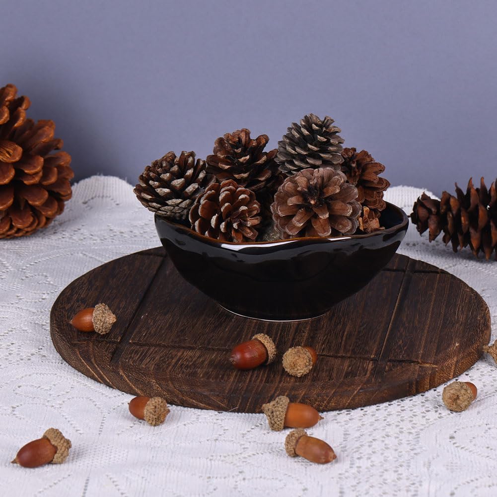 6" Blue Ceramic Decorative Bowl, Entryway Table Decor Pottery Key Bowl, Candy Dish, Salad Bowl, Blue Decor Small Jewelry Trinket Dish for Bedroom, Centerpiece, Bedside Table, Living Room Decor