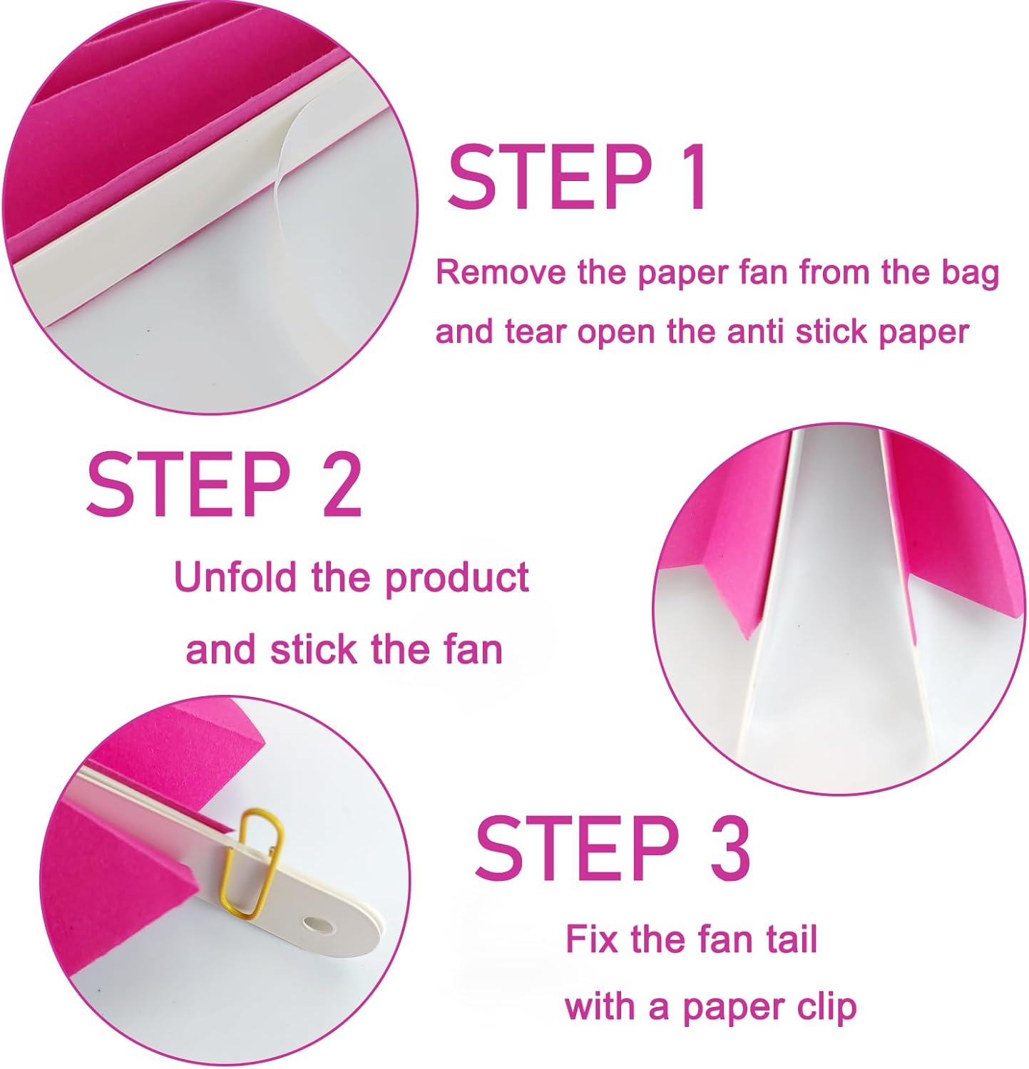 Red Graduation Party Decor,Girls Party Decorations ,Party Supplies Party Fans 16in, Anniversary Decorations for Party,Wedding Graduation Events Accessories 30 Color DIY Set （Rose Red）