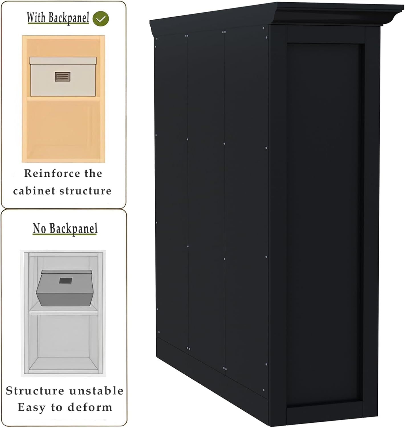 Cube Storage Bookcase with Base - Wooden 3 Tiers Floor Standing Open Shelf Cabinet for Home and Office, 9-Cube Lattice Bookshelf, Black