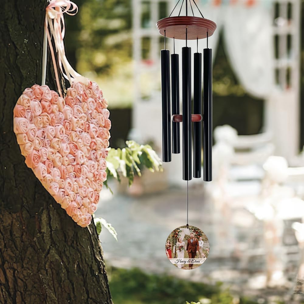 ASTARIN Personalized Wind Chimes Outdoor Deep Tone,35'' Customized Memorial WindChimes for Loss of Loved One,Melody Wind Chime Unique as Sympathy Gift,Home Décor for Garden
