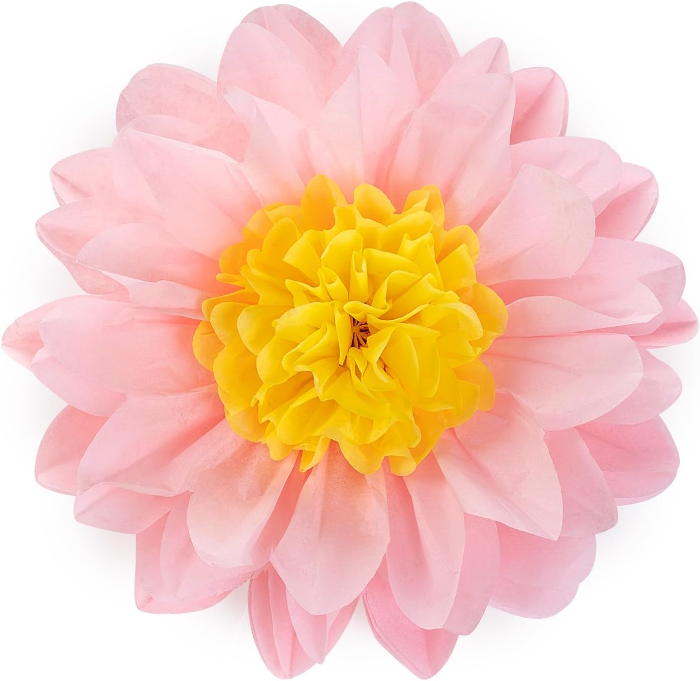 MISU Pink Purple Paper Flowers Tissue Paper Pom Poms Sunflower Daisy Flowers for Party Decorations, 10 Inch, Pack of 18