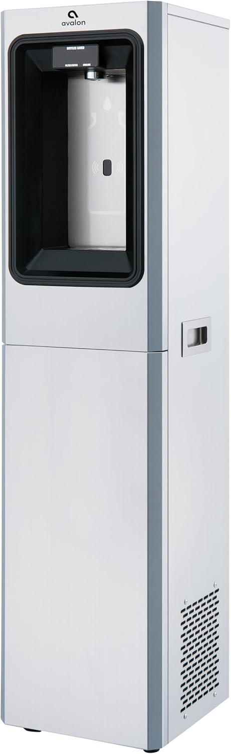 Avalon Freestanding Bottle Filler, High Capaciy Cooling, Sensor Dispensing, UV Cleaning, Digital Bottle Counter Display, Dual Filtration, WiFi Enabled