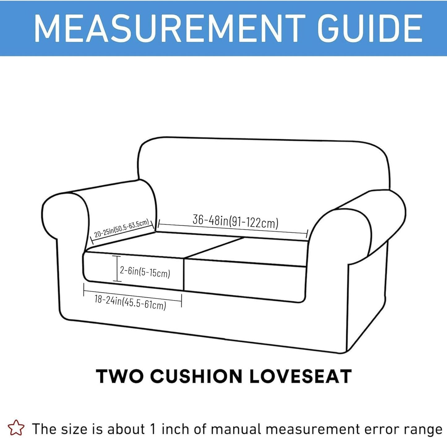 hyha Waterproof Couch Cushion Covers for Pets, Non Slip Sofa Seat Cover for Dogs Washable, Soft Thick Stretch Jacquard Fabric, Sofa Slipcovers with Elastic Bottom (2 Pieces, Navy)